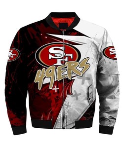 NFL San Francisco 49ers Gen Red White Bomber Jacket