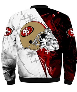 NFL San Francisco 49ers Gen Red White Bomber Jacket
