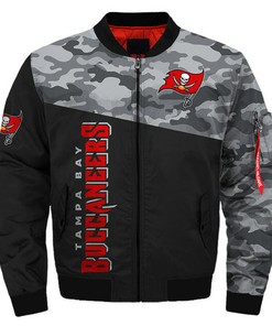NFL Tampa Bay Buccaneers Black Camo Bomber Jacket