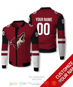NHL Arizona Coyotes Custom Name Number Dark Red Bomber Jacket