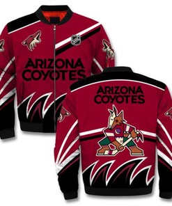 NHL Arizona Coyotes Printful Red Bomber Jacket