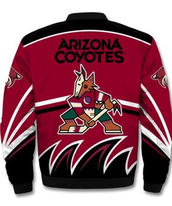 NHL Arizona Coyotes Printful Red Bomber Jacket
