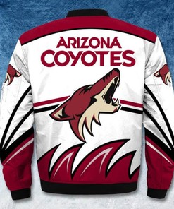 NHL Arizona Coyotes Printful White Bomber Jacket