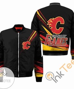 NHL Calgary Flames Black Bomber Jacket
