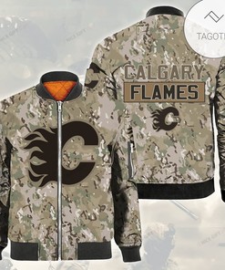 NHL Calgary Flames Camouflage Bomber Jacket