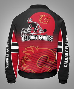 NHL Calgary Flames Red Black Bomber Jacket V2