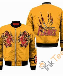 NHL Calgary Flames Yellow Claws Monster Bomber Jacket