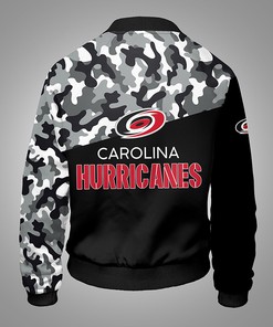 NHL Carolina Hurricanes Camo Black Bomber Jacket