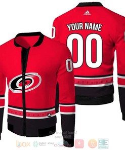 NHL Carolina Hurricanes Custom Name Number Red Bomber Jacket