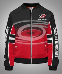 NHL Carolina Hurricanes Red Black Bomber Jacket