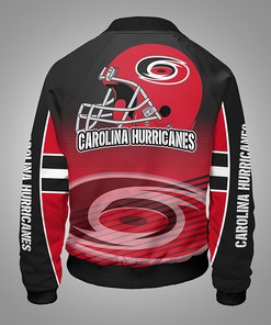 NHL Carolina Hurricanes Red Black Bomber Jacket