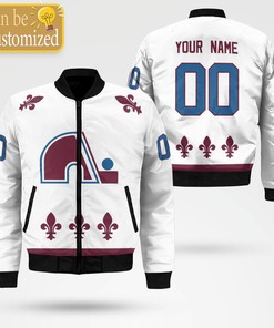 NHL Colorado Avalanche Custom Name Number Nordiques Jersey Bomber Jacket
