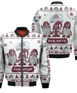 NHL Colorado Avalanche Gnomes Ugly Christmas Bomber Jacket