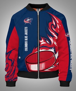 NHL Columbus Blue Jackets Blue Bomber Jacket