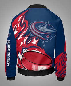 NHL Columbus Blue Jackets Blue Bomber Jacket