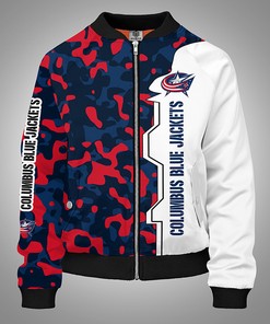 NHL Columbus Blue Jackets Camo Bomber Jacket