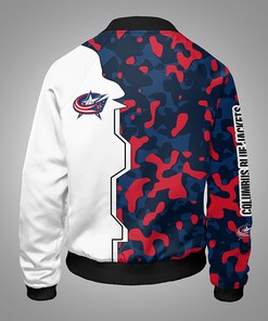 NHL Columbus Blue Jackets Camo Bomber Jacket