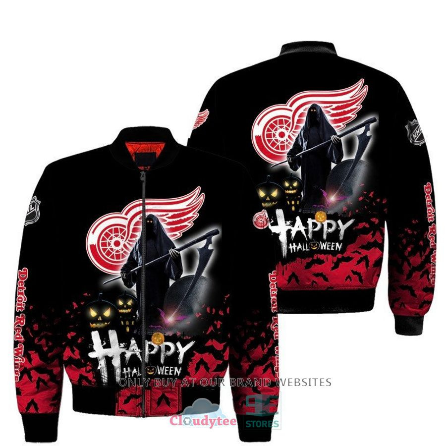 NHL Detroit Red Wings Black Happy Hallowen Bomber Jacket