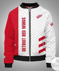 NHL Detroit Red Wings Red White Bomber Jacket