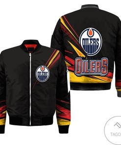 NHL Edmonton Oilers Black Bomber Jacket