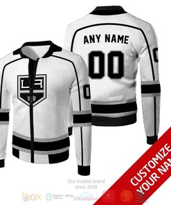 NHL Los Angeles Kings Custom Name Number White Bomber Jacket