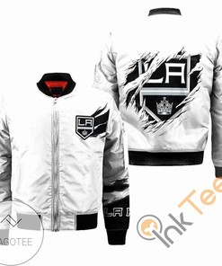 NHL Los Angeles Kings White Bomber Jacket