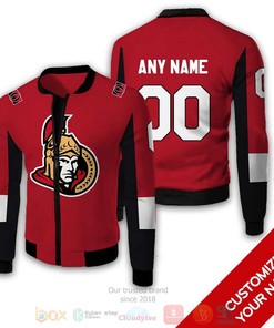 NHL Ottawa Senators Custom Name Number Red Bomber Jacket