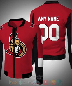 NHL Ottawa Senators Custom Name Number Red Bomber Jacket