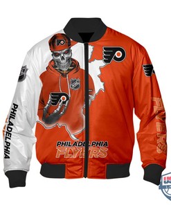 NHL Philadelphia Flyers Death Skull Bomber Jacket