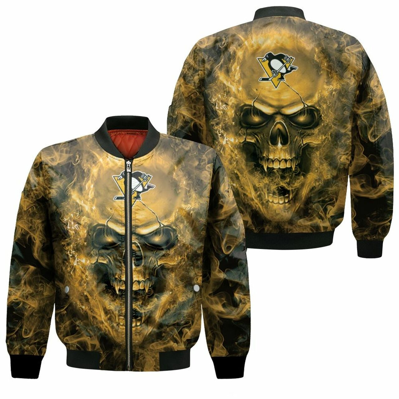 NHL Pittsburgh Penguins Skull Bomber Jacket