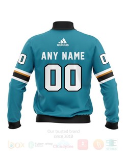 NHL San Jose Sharks Custom Name Number Blue Bomber Jacket