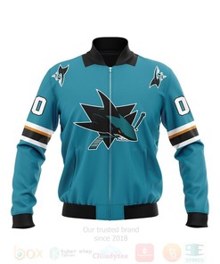 NHL San Jose Sharks Custom Name Number Blue Bomber Jacket