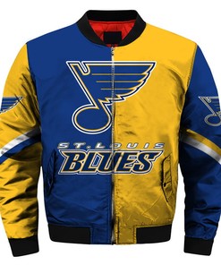 NHL St. Louis Blues Yellow Half Color Bomber Jacket