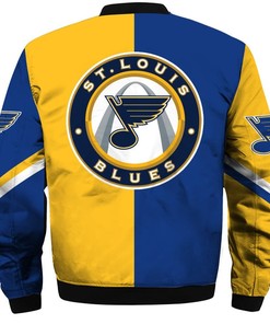 NHL St. Louis Blues Yellow Half Color Bomber Jacket