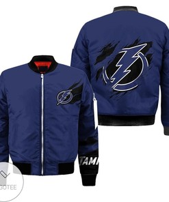 NHL Tampa Bay Lightning Navy Bomber Jacket