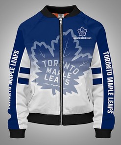 NHL Toronto Maple Leafs Blue White Bomber Jacket