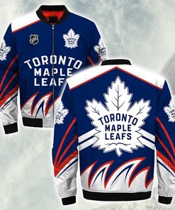 NHL Toronto Maple Leafs Blue White Red Bomber Jacket