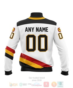 NHL Vancouver Canucks Custom Name Number White Bomber Jacket