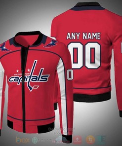 NHL Washington Capitals Custom Name Number Red Bomber Jacket