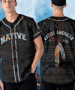 Native American Indian Feather Tribal Personalized 3d Baseball Jersey vi
