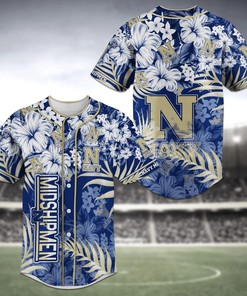 Navy Midshipmen NCAA Baseball Jersey Shirt Flower