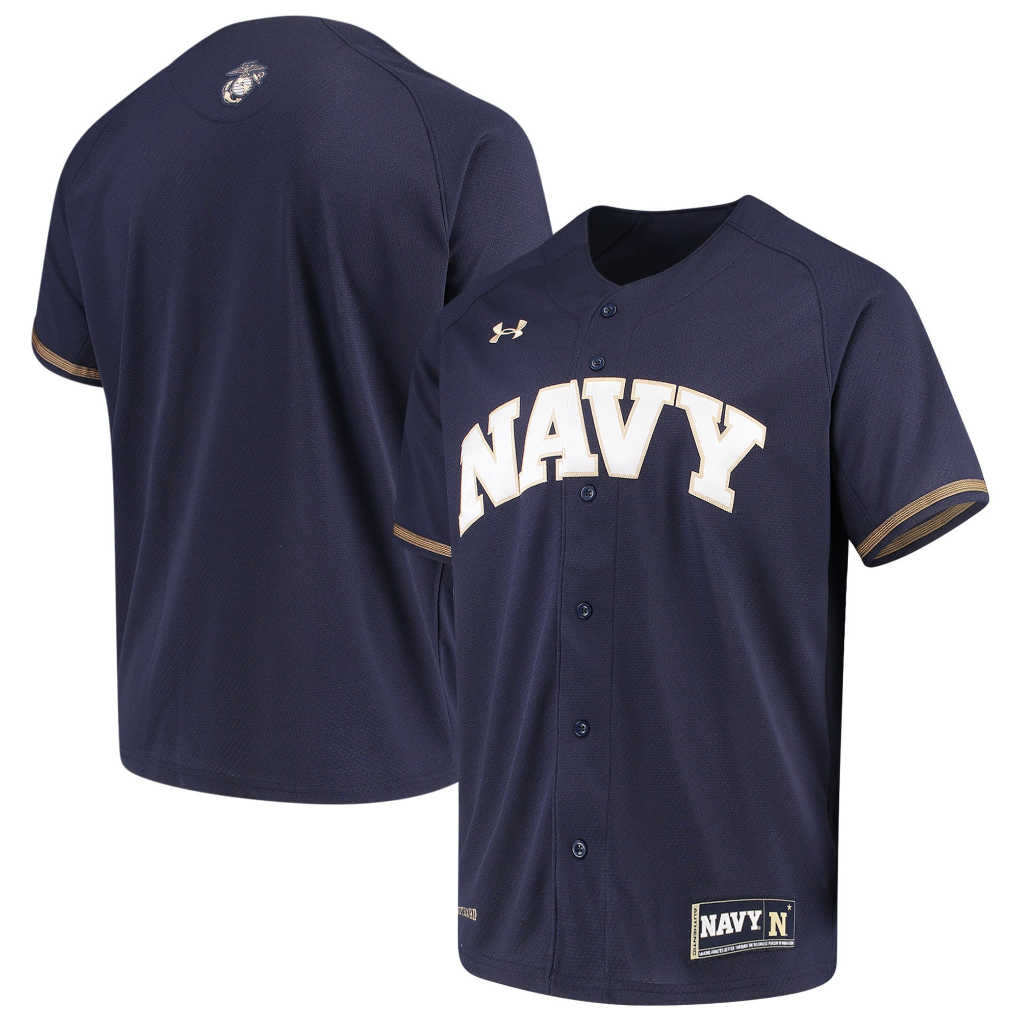 Navy Midshipmen Under Armour Performance Replica Baseball Jersey - Navy Ncaa