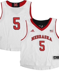 Nebraska Cornhuskers #5 White Basketball Jersey
