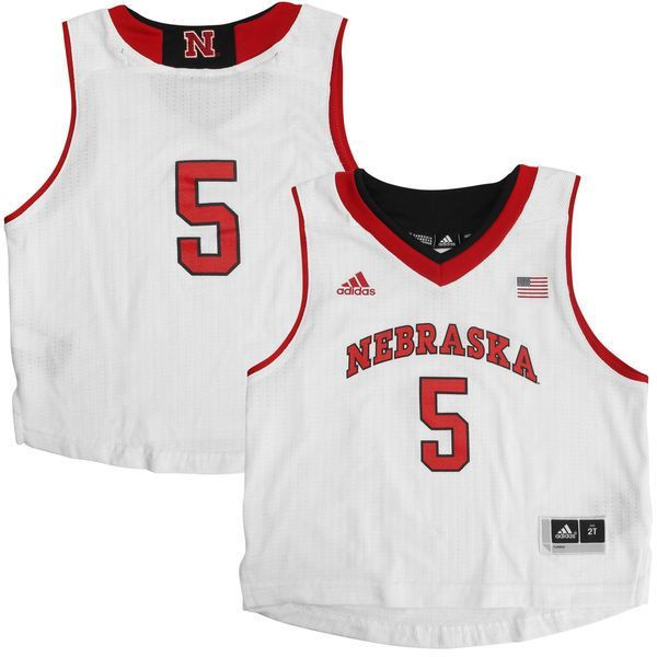Nebraska Cornhuskers #5 White Basketball Jersey