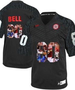 Nebraska Cornhuskers Kenny Bell Black Printing Player Portrait Football Jersey