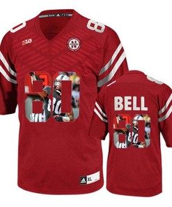 Nebraska Cornhuskers Kenny Bell Red Printing Player Portrait Football Jersey