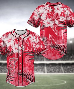 Nebraska Cornhuskers NCAA Baseball Jersey Shirt Flower