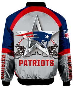 New England Patriots Bomber Jacket Graphic Player Running