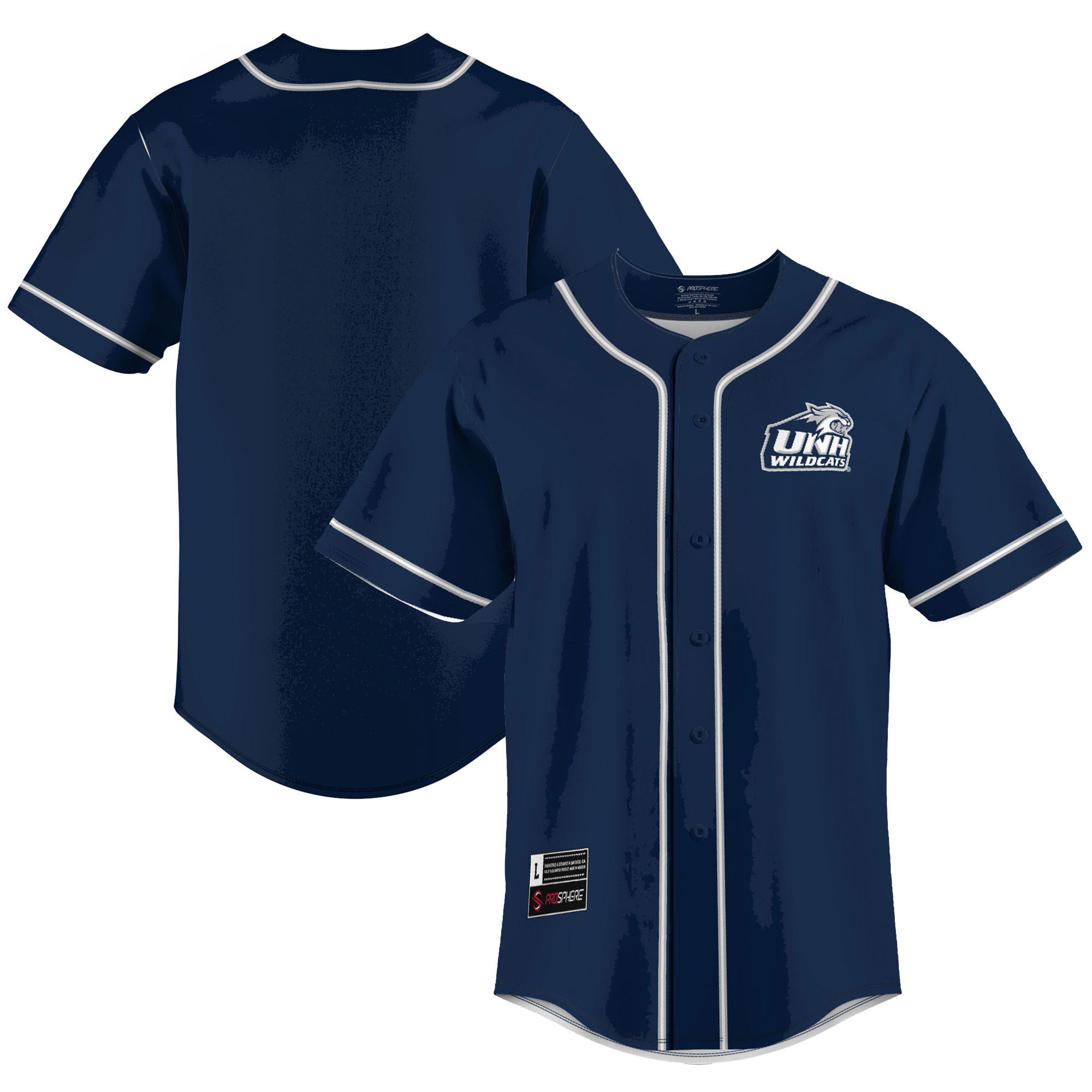 New Hampshire Wildcats Baseball Jersey - Navy Ncaa