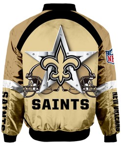 New Orleans Saints Bomber Jacket Graphic Player Running